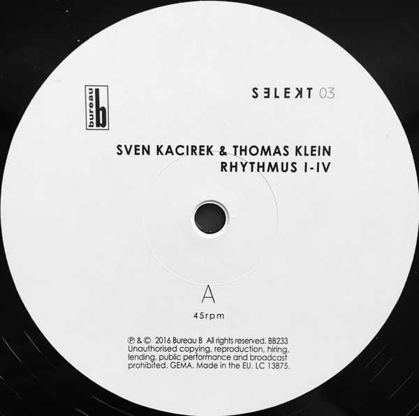 Sven Kacirek & Thomas Klein ‎– Rhythmus I-IV