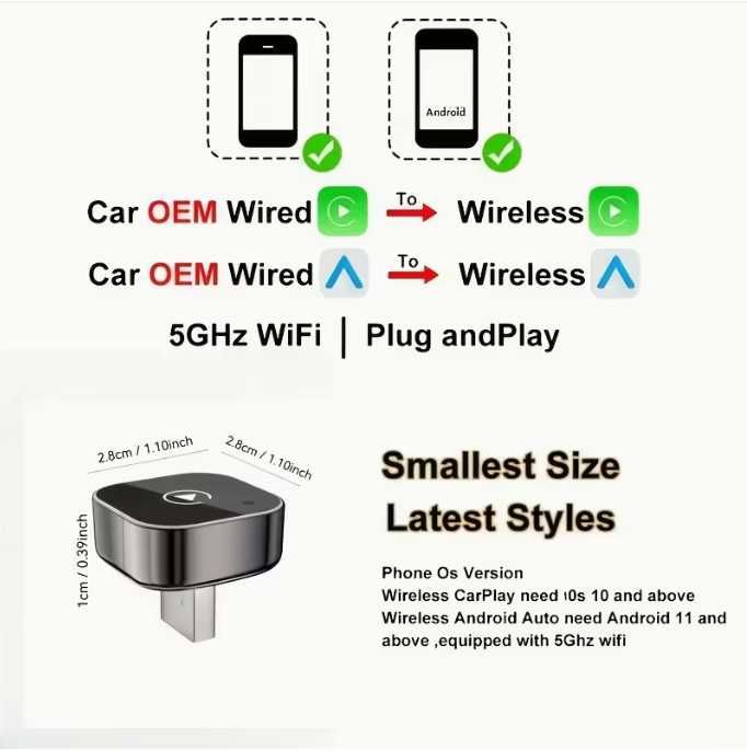 Adaptador Carplay Android Auto