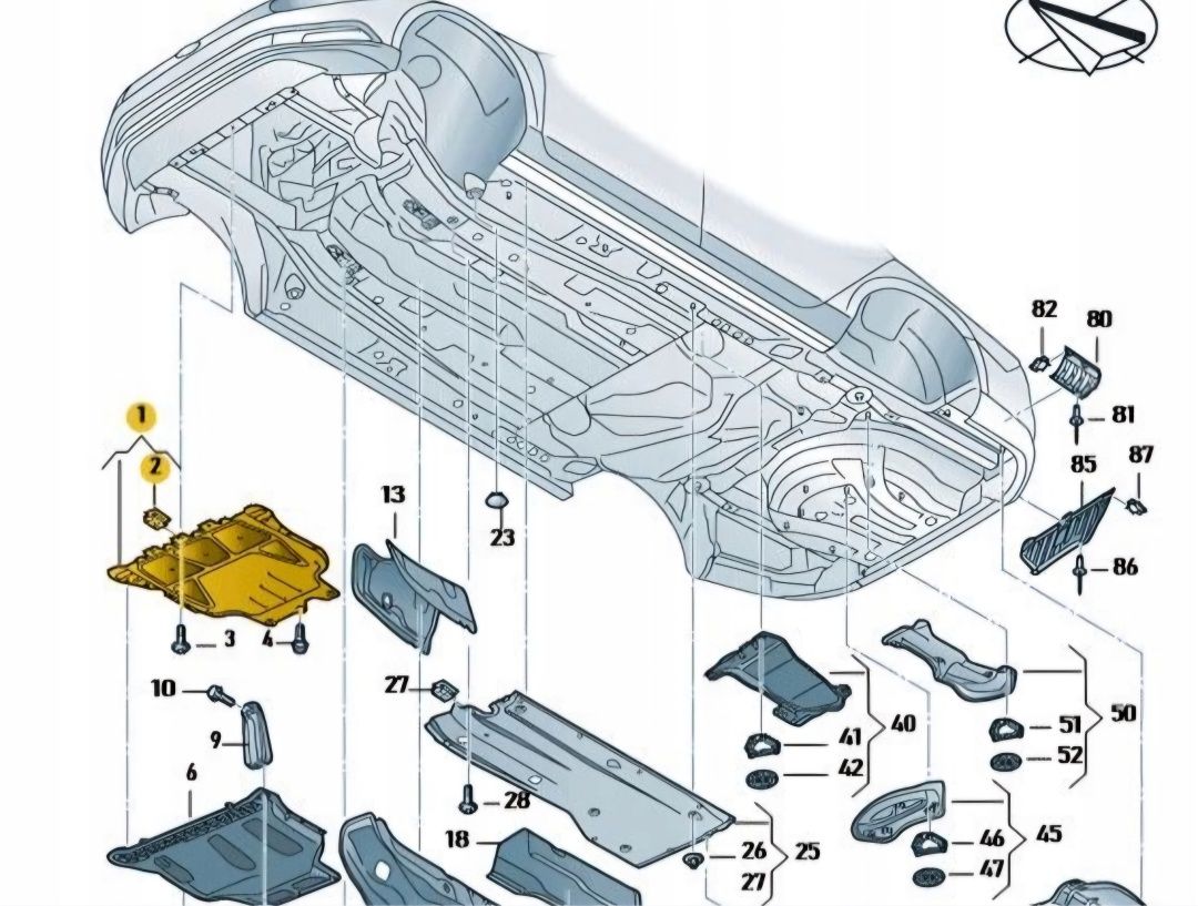 OSŁONA silnika VW Arteon Passat B8 Audi A3 Oryginał