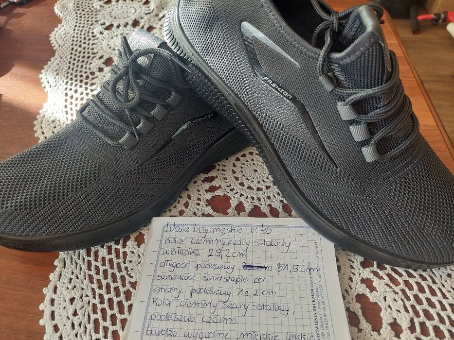 Nowe buty męskie r 46,wkładka 29,2cm,bardzo wygodne,miękkie, lekkie,