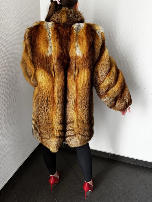 Futro z lisów, naturalne, oversize