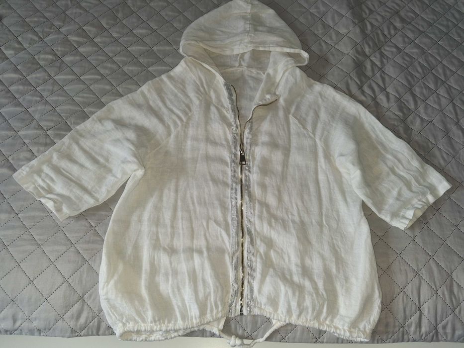 Lniana, włoska bluza z kapturem, r. XXL/XXXL.