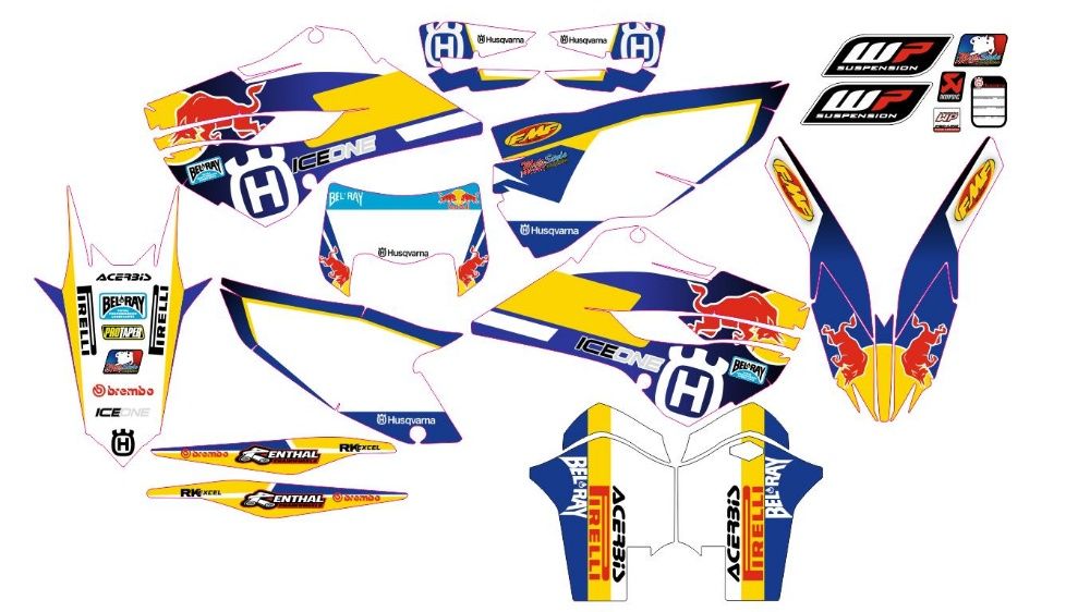 Наклейки Husqvarna Geon Xroad YCF Beta Kayo Gas Gas Husaberg TM SHERCO