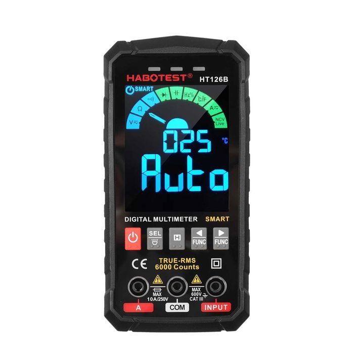Cyfrowy Multimetr Uniwersalny NCV RMS Live Test Termopara Temp.latarka