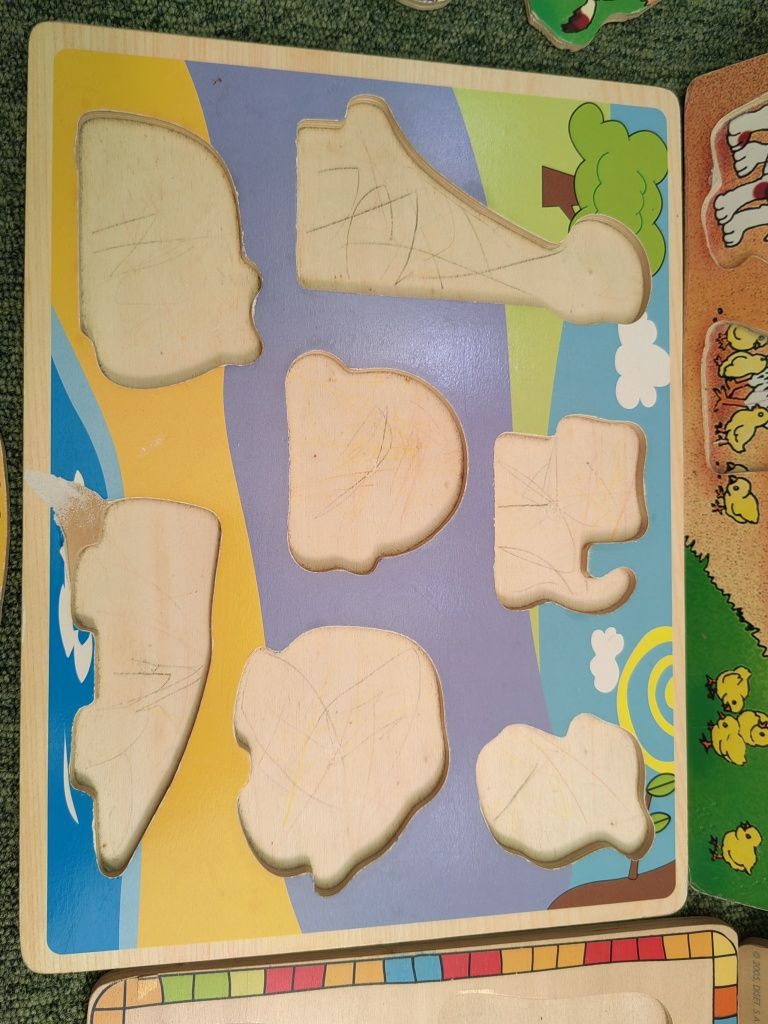 Conjunto 4  puzzles madeira para bebés / crianças