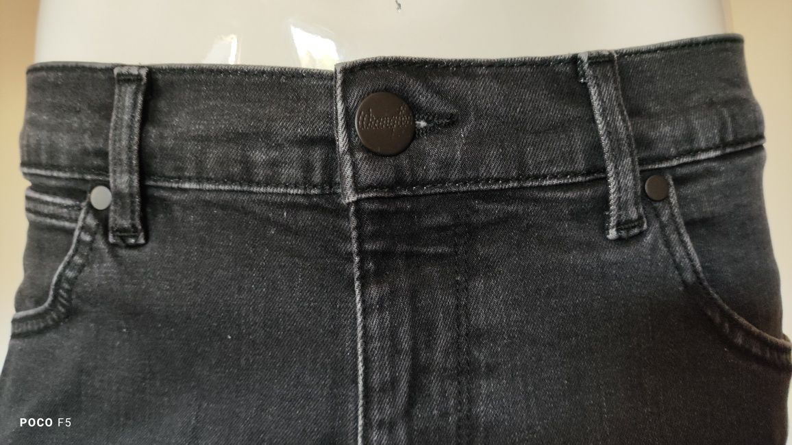 Wrangler Larston Like a Champ czarne męskie jeanscrozm 34/32 jak 35/32