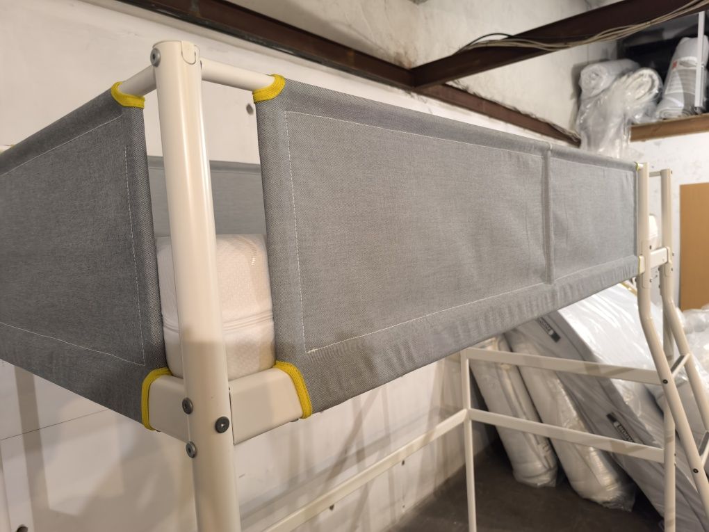 Ikea Vitval 90x200 + Materac Łóżko na Antresoli Piętrowe Solidne Białe