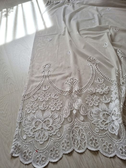 Firanka biała z gipiurą 250x160