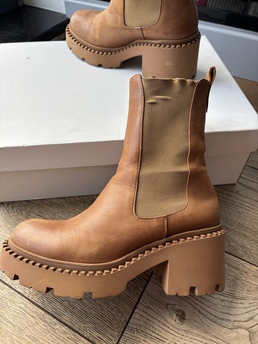 Saway botki camel skóra naturalna 37