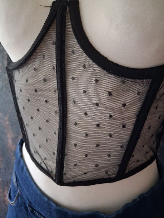 Koronkowy gorset openbust ozdobny do koszuli rozmiar M