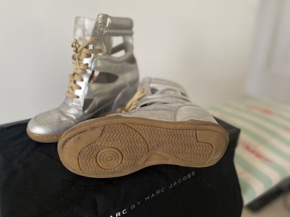 Marc Jacobs sneakersy koturn skóra skorzane 36