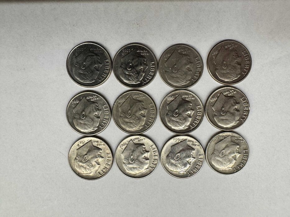 Monety 10 centów USA komplet