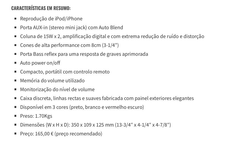 Coluna yahama para iphone