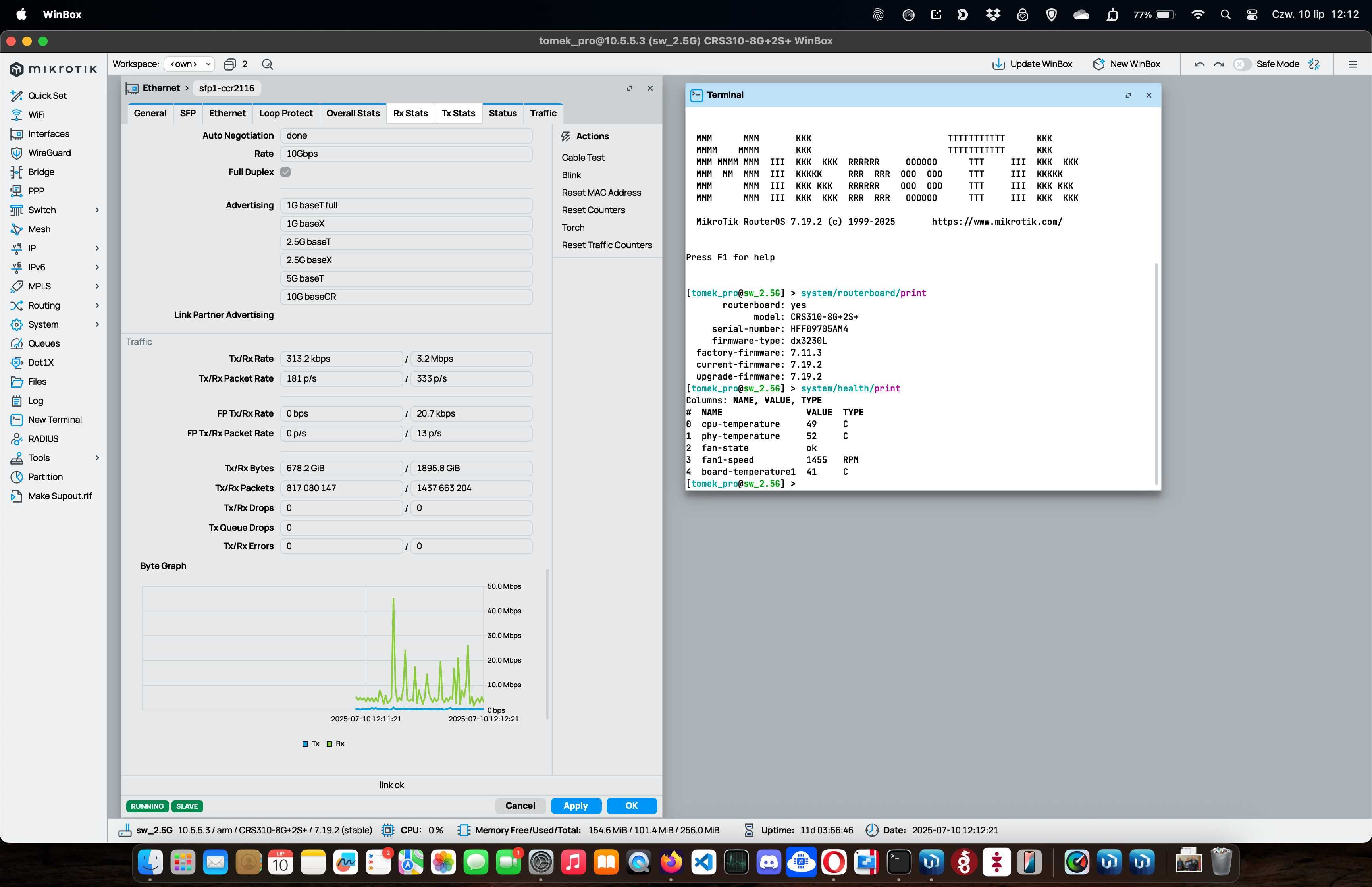 Mikrotik CRS310-8G+2S+IN wentylator Noctua 8x2.5GE, 2xSFP+, USB, rack