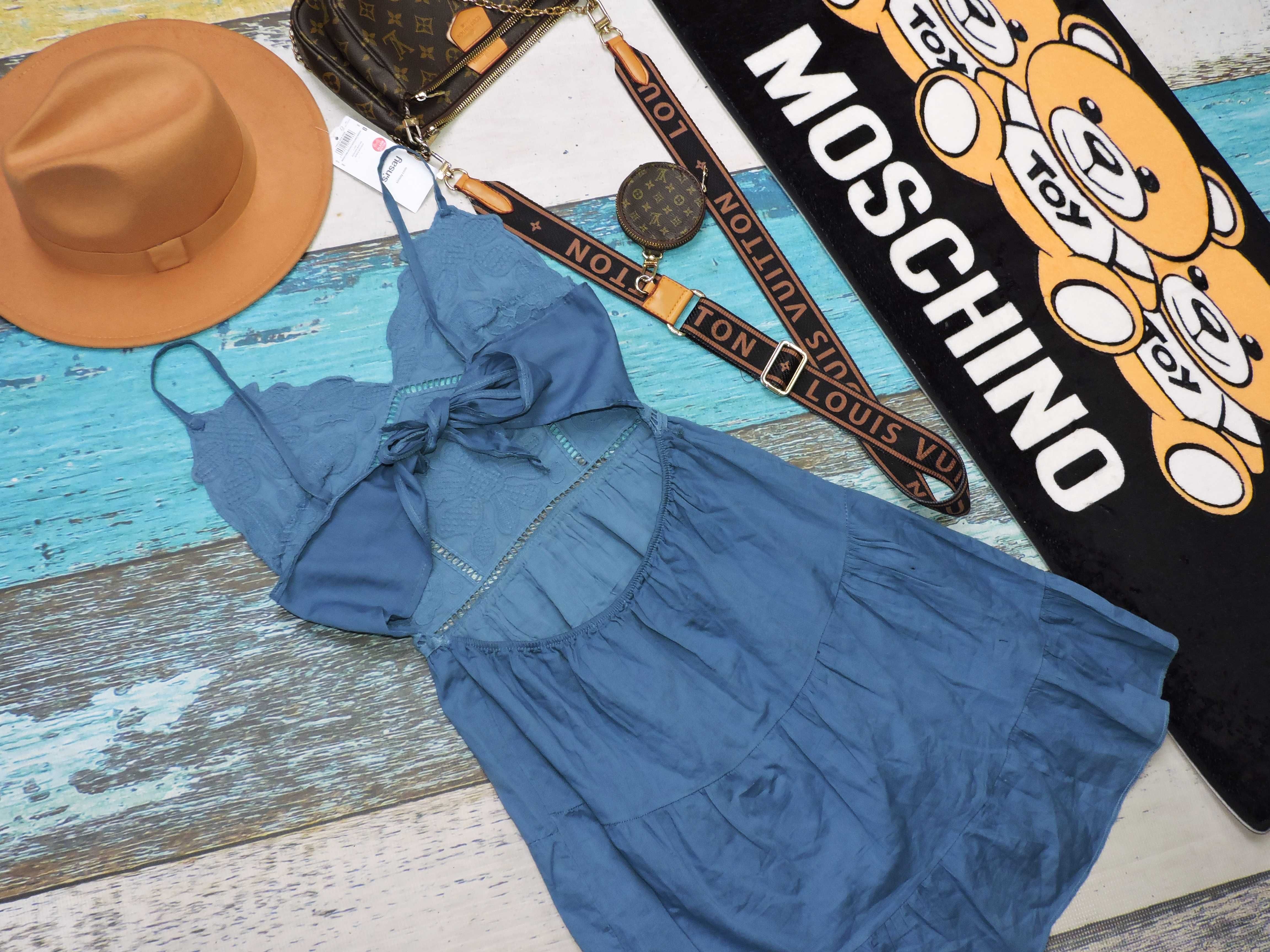Moda Italy włoska sukienka boho haft S/M