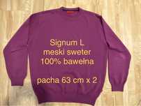 Signum L sweter męski bluzka różowy  100% bawełna Vintage