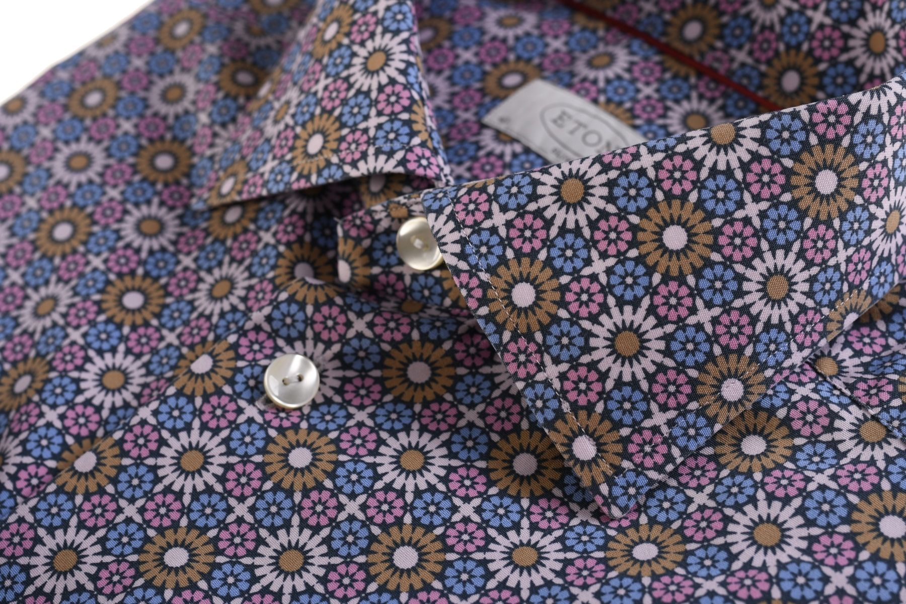 ETON taliowana koszula męska w kwiatki slim fit 100% bawełna M k 40