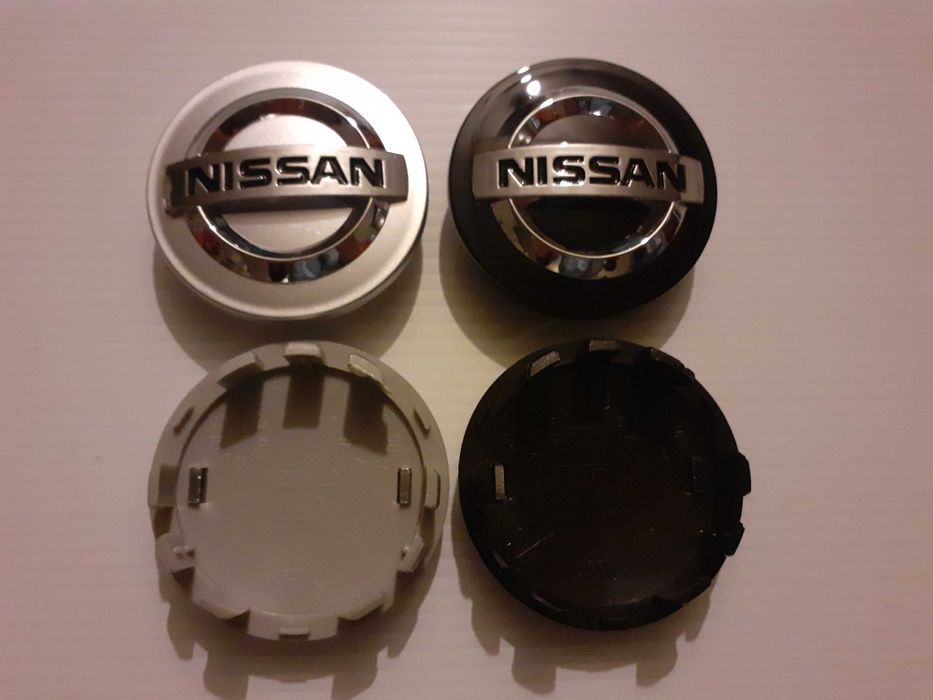Centros/tampas de jante completos Nissan com 54, 58, 60, 65 e 68 mm