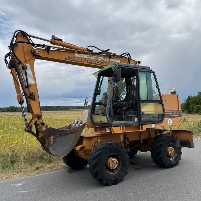 Case Poclain 588 14 ton koparka obrotówka kołowa  Gąsienicowa, samojezdna ładowarka Waryński JCB Liebherr atlas OK volvo