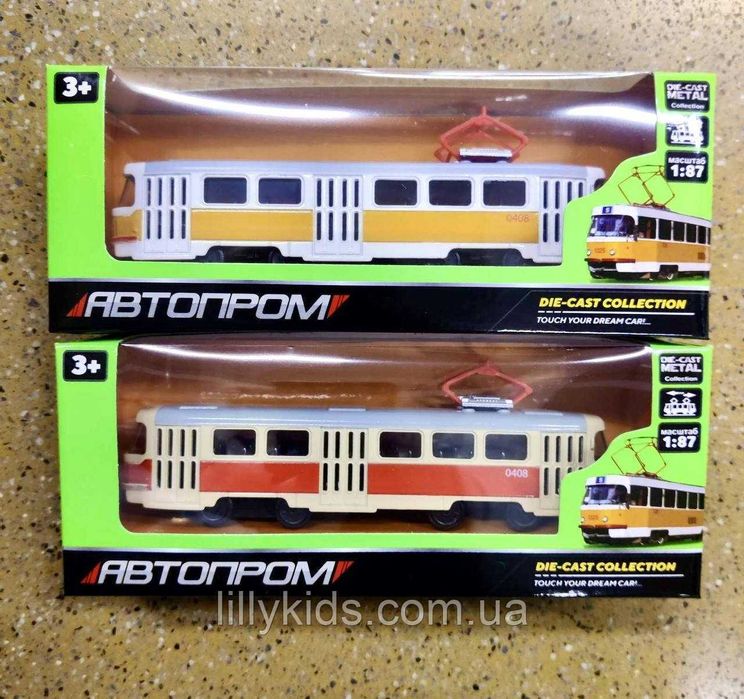 Вагон-метро металевий 7875 Автопром, 1:43-50 , трамвай