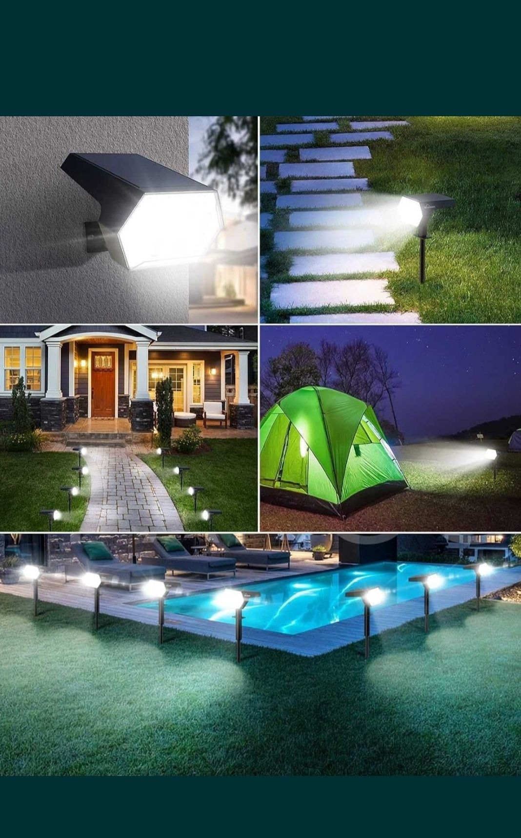 Lampa solarna 3 szt halogen do podświetleń krzewów drzew