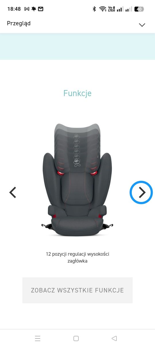 Fotelik samochodowy 15-36 kg Cybex Yari ISOFIX lub pasy