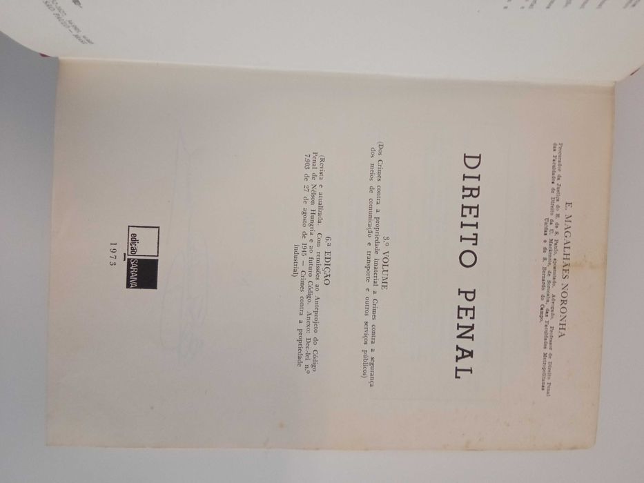 Direito Penal, de E. Magalhães Noronha
