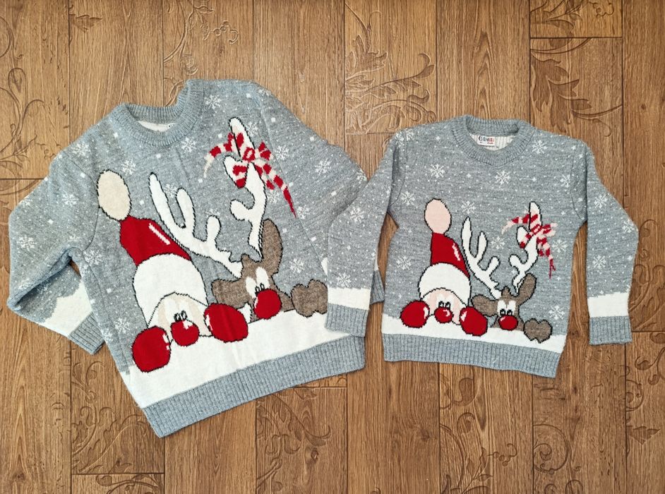 Теплі новорічні хлопчачі парні светри
