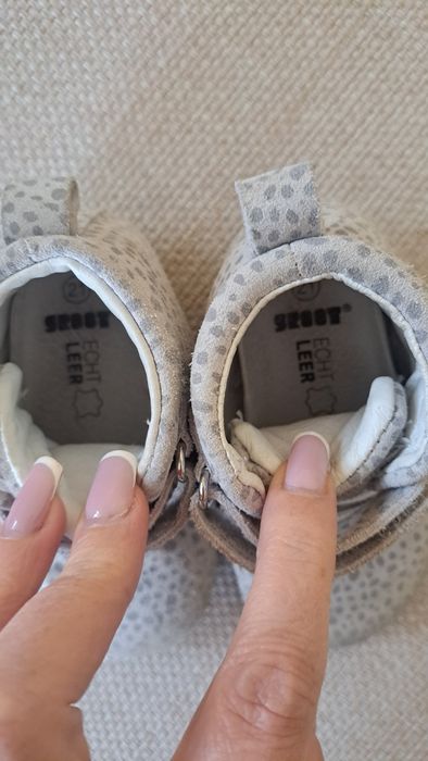 Botki skórzane  zamszowe szare 21 dla dziewczynki