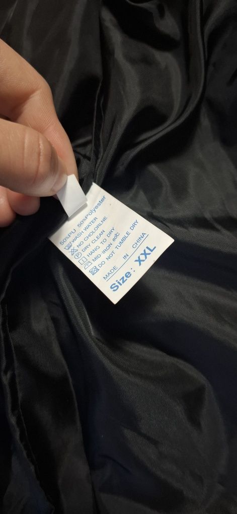 Kurtka ramoneska męska a'la skórzana, YKK, zamki, zip, napy