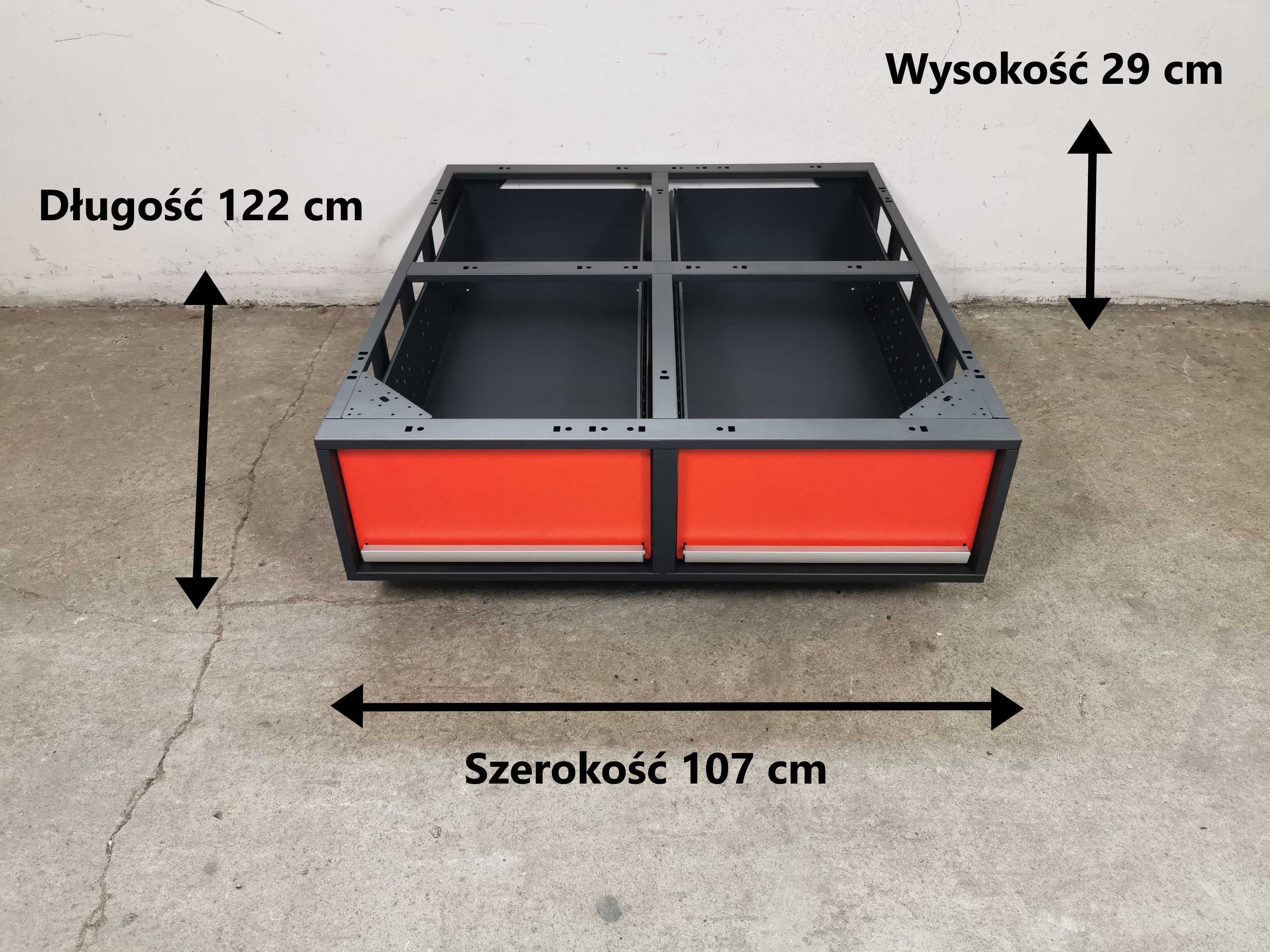 Zabudowa serwisowa warsztatowa regał samochodowy serwisowy SZUFLADY