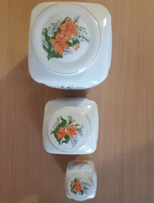 Ёмкость для сыпучих,  3 шт, фарфор