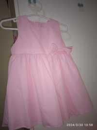 Vestido cor de rosa bebê menina