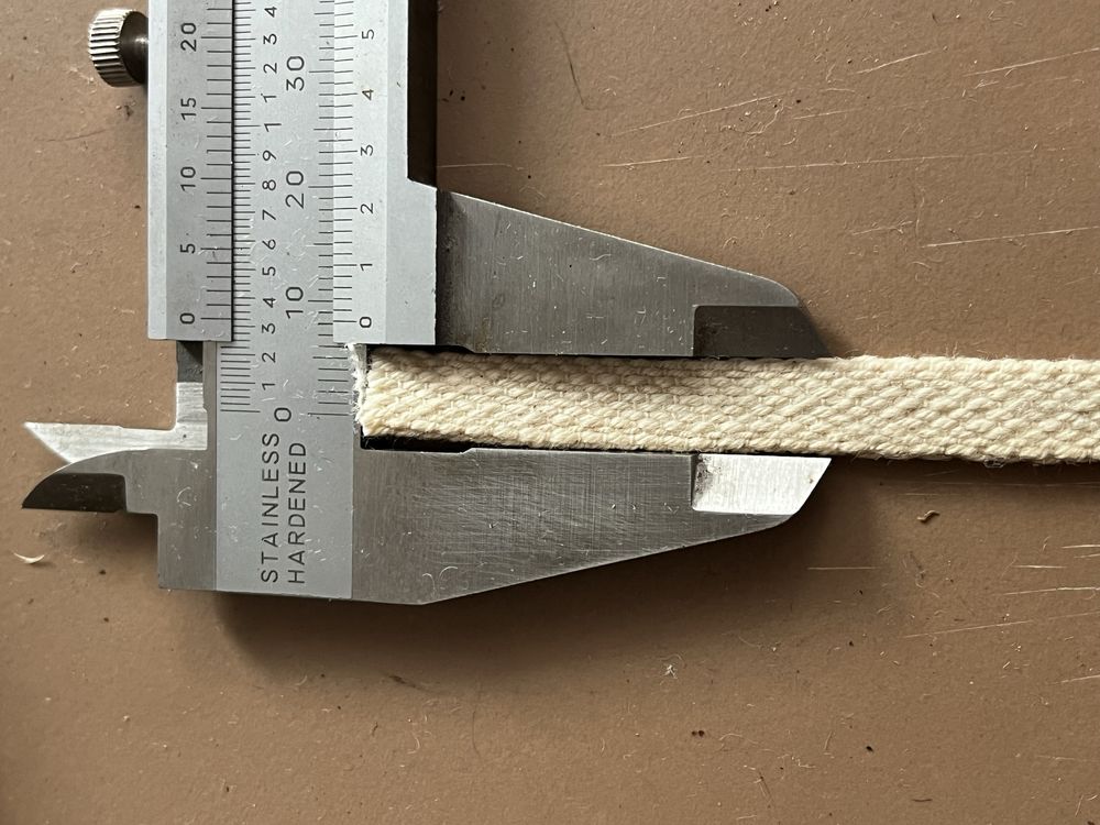 Knoty do lampy naftowej bawełniane 8 mm stare zapasy