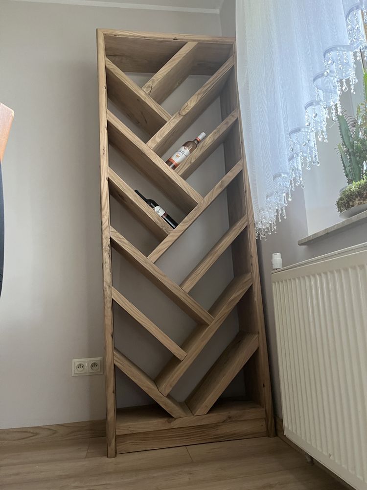 Drewniana półka/regał na wino/Loft