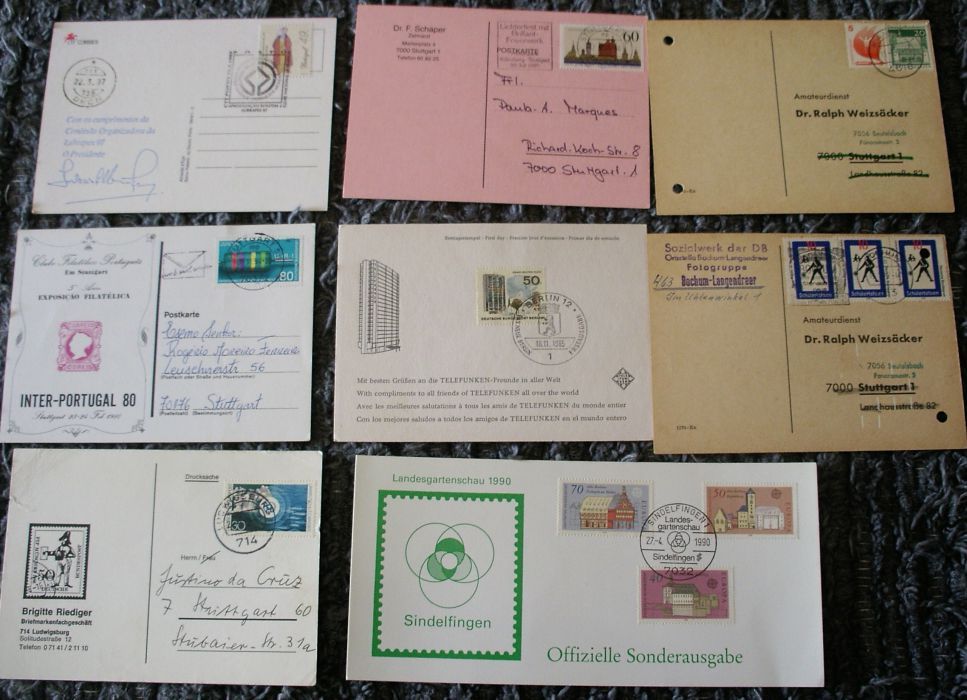 postais com selos