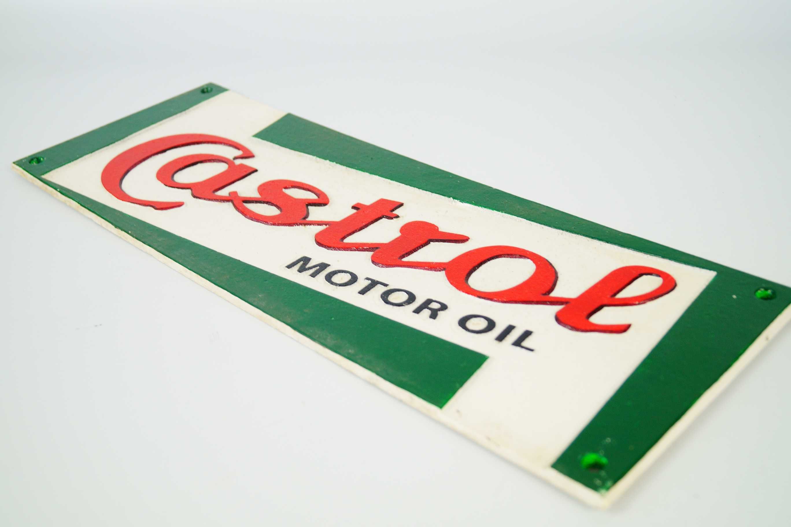 CASTROL MOTOR OIL żeliwna zawieszka szyld mechanik warsztat