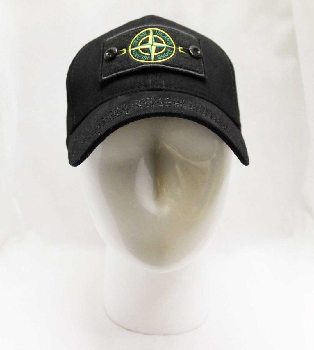 Кепка Stone Island чоловіча жіноча чорна one size Стон Айленд з патчем