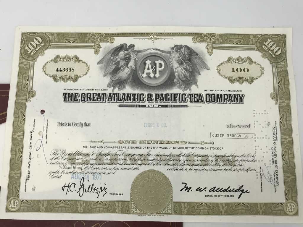 Certificados Americanos Antigos