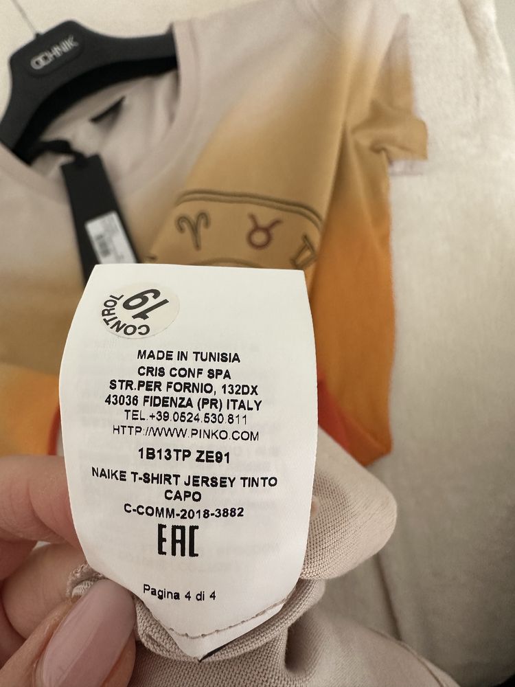 Pinko T-shirt koszulka z krotkim rekawem S znaki zodiaku żywioły Ziemi
