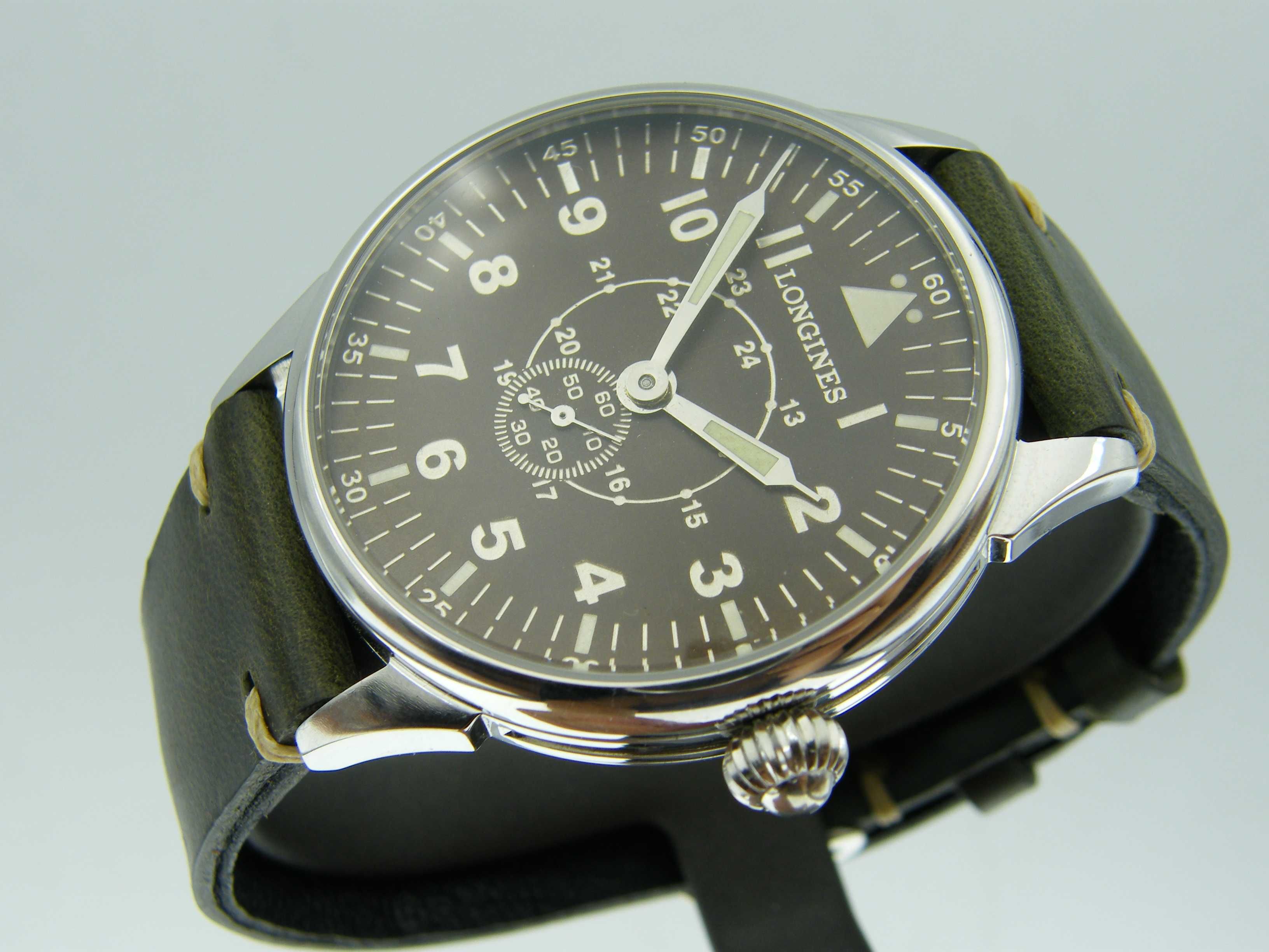 Longines Pilot Militarna Pasówka w Stali
