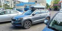 Автобокс багажник Terra Drive 500 серый/черный/белый/черный глянец