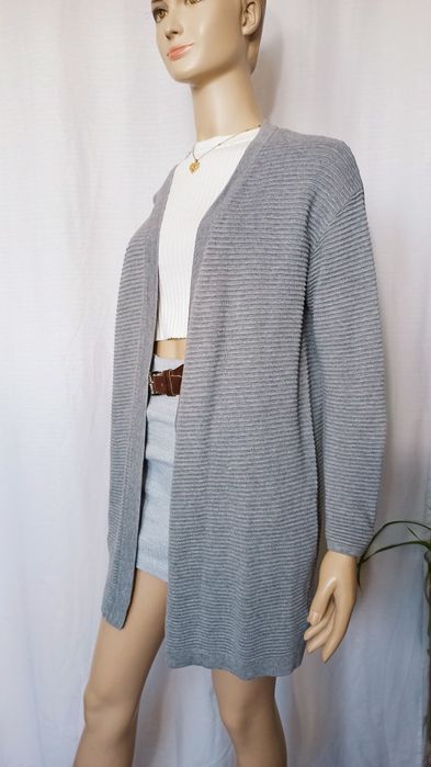 Sg Szary kardigan 34 , 36 XS , S ciążowy  dłuższy luźny sweter oversiz