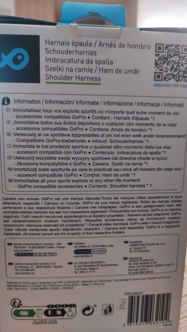 Szelki na ramię na kamerę typu GoPro nowe