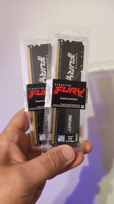 Гарантія! Нова DDR4 Kingston Fury Beast 16gb 2 планки на 3200мгц