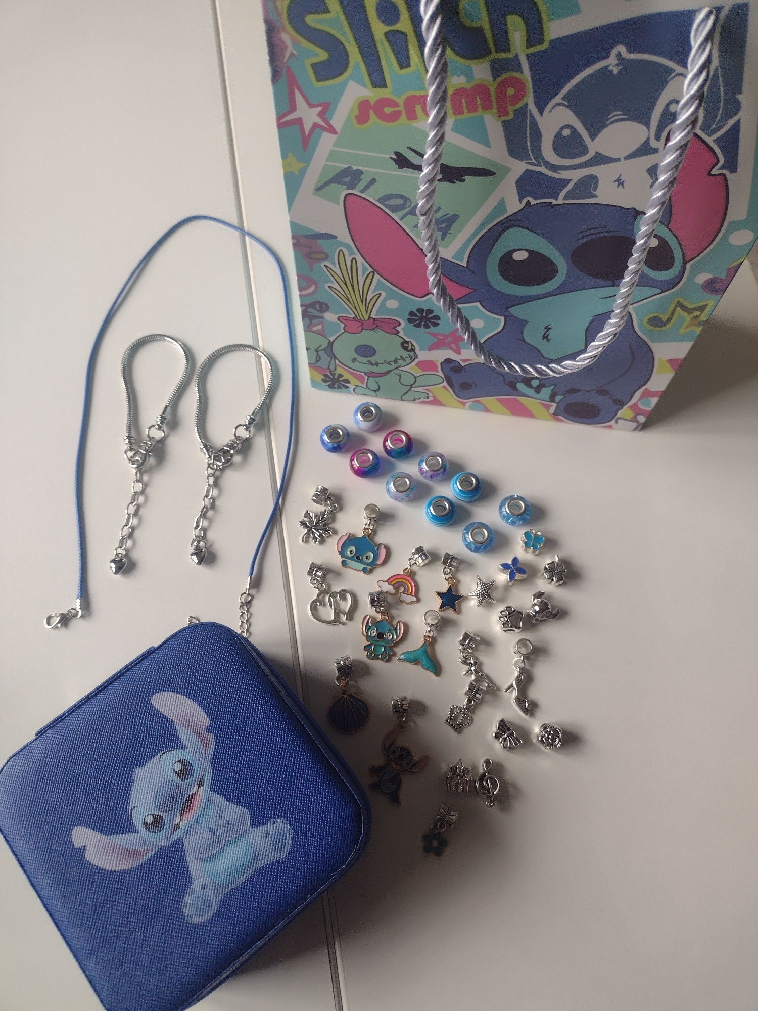 STITCH Zestaw do robienia bransoletek biżuterii charms Prezent