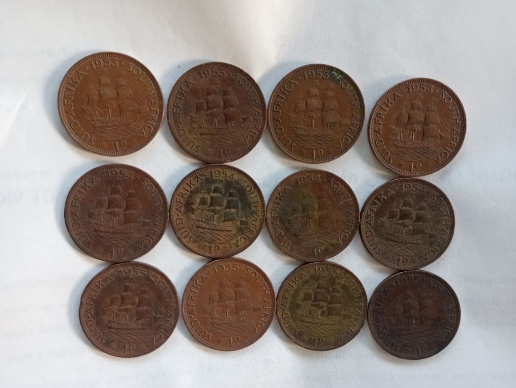 23 moedas África Sul  1954 a 1960