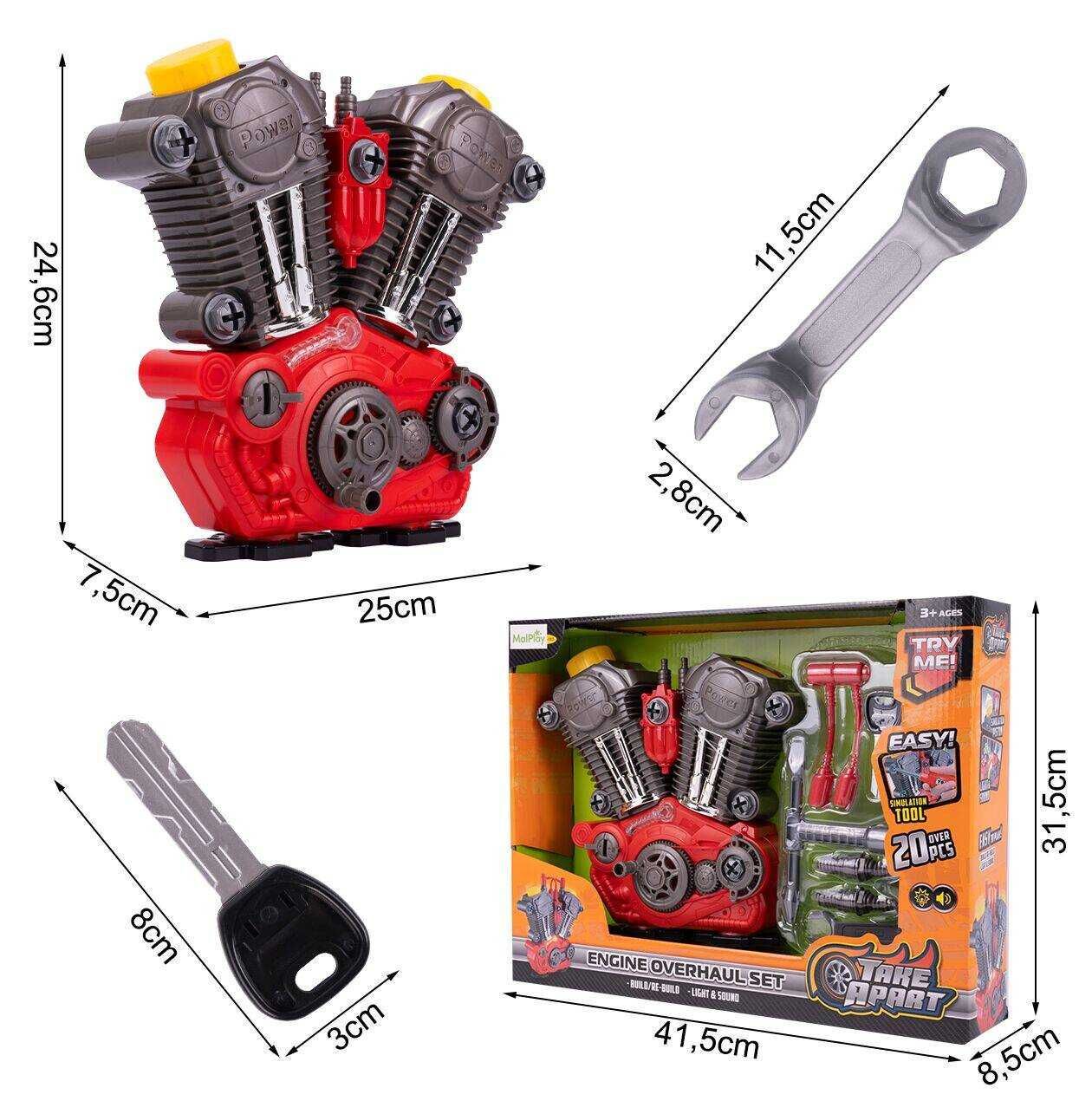 Silnik dla dzieci do skręcania rozkręcania mechanik konstruktor