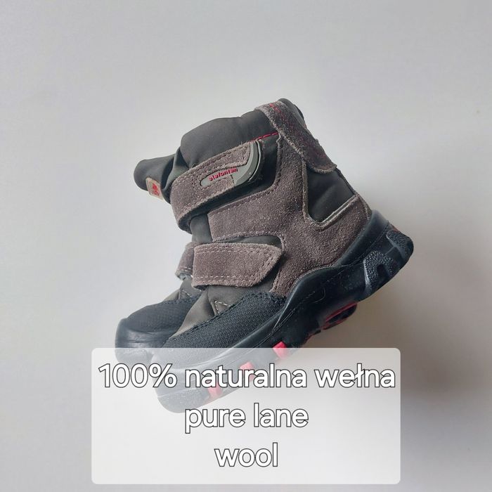 Kozaki skórzane wełniane na rzepy na zimę unisex Elefanten 21