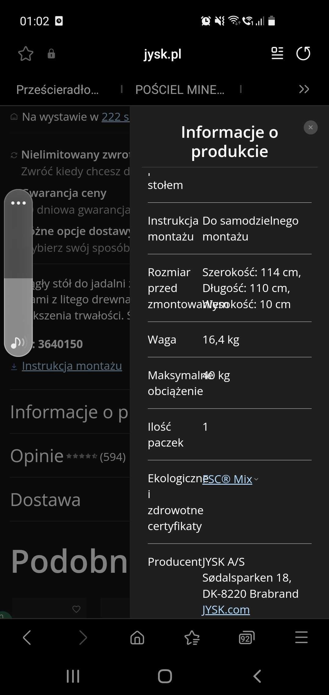 Okrągły stół do jadalni z 6 krzesłami